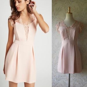 Lace Back Pleated Mini Dress by BCBGeneration